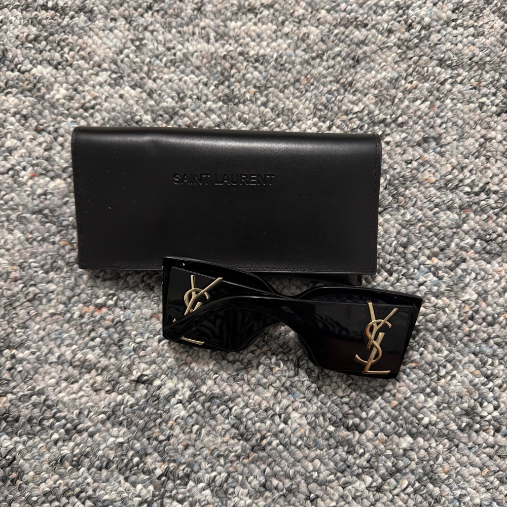 Saint Laurent Black and Gold Sunglasses